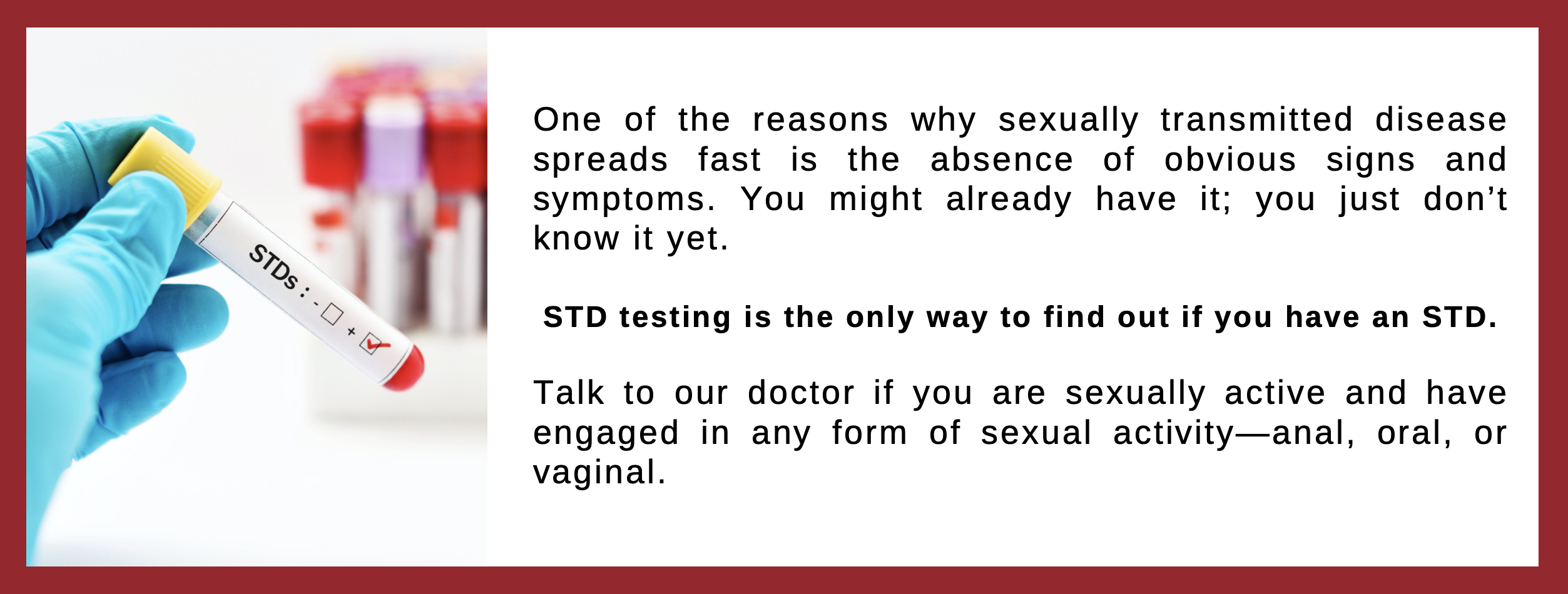 How do you know id you have a std