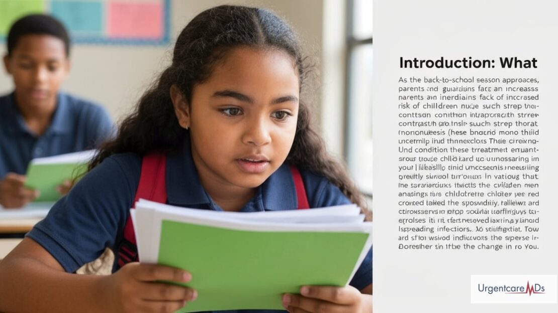 Photo-realistic image for blog post "Back-to-School Illnesses: Strep Throat and Mono Testing", section "Introduction: What Back-to-School Illnesses